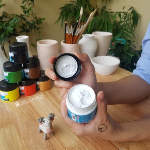Màu Vẽ Gốm Không Nung Acrylic Mont Marte - Trắng