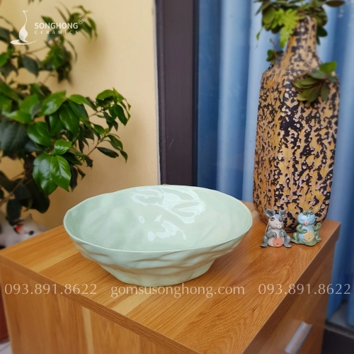 Tô Gốm Nặn Tay Đất Trộn Màu 24cm