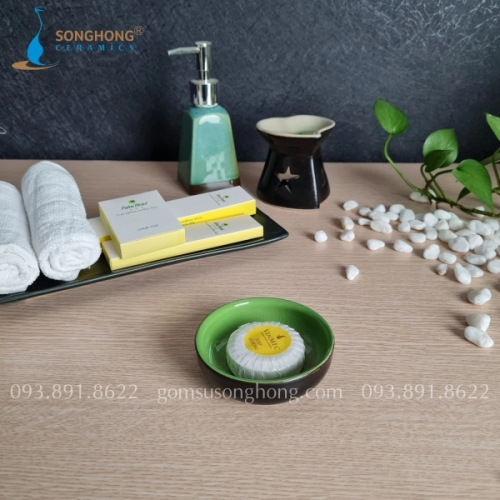 Khay Gốm Đựng Viên Xà Bông Tròn - M7