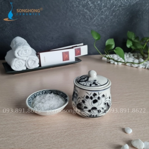 Đĩa Gốm Đựng Muối Tắm - M2