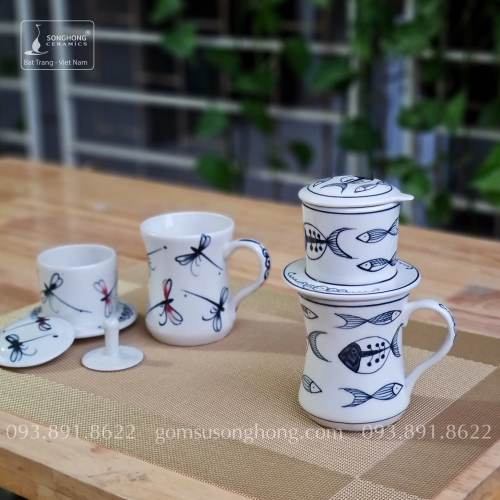 Tách Cafe Phin Gốm Cao - Mẫu 3