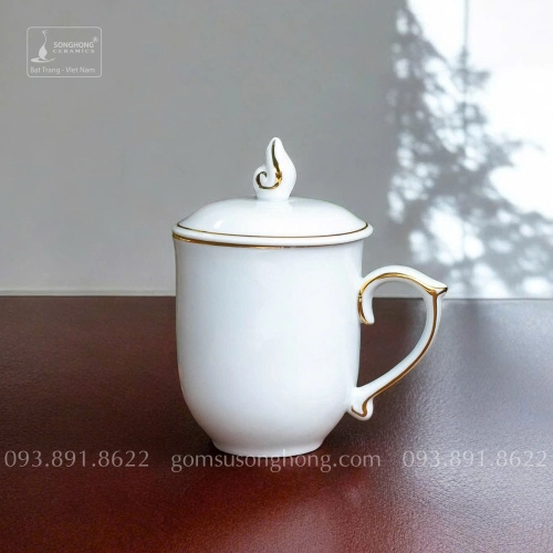 Cốc (Ca) Sứ Trắng 350ml - M23