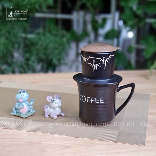 Tách Cafe Phin Gốm - Mẫu 25