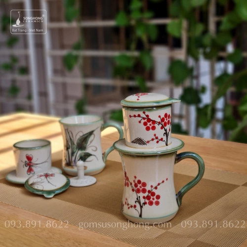 Tách Cafe Phin Gốm Cao - Mẫu 7