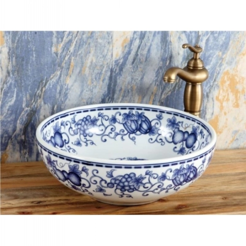 Lavabo Vẽ Tay - Mẫu 2 (Không bao gồm vòi xả bằng đồng)