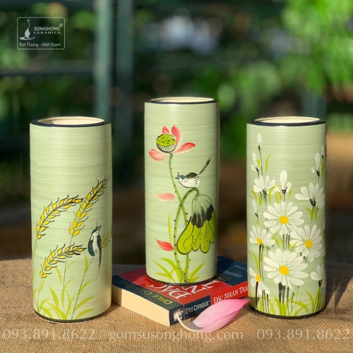 Lọ Hoa Gốm Men Khô Vẽ Tay - Mẫu 1