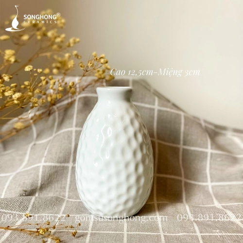 Bình Hoa Mini Sứ Trắng Decor - Mẫu 2