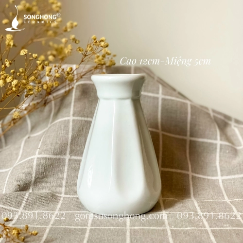 Bình Hoa Mini Sứ Trắng Decor - Mẫu 3