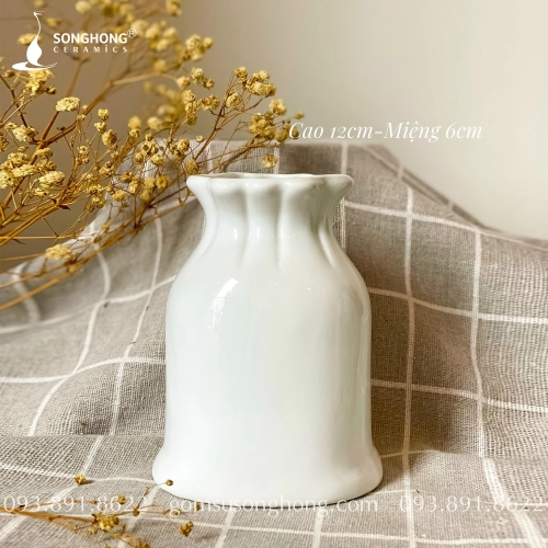 Bình Hoa Mini Sứ Trắng Decor - Mẫu 5