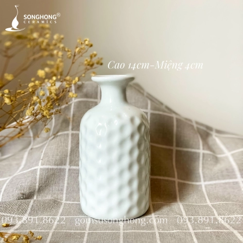 Bình Hoa Mini Sứ Trắng Decor - Mẫu 6