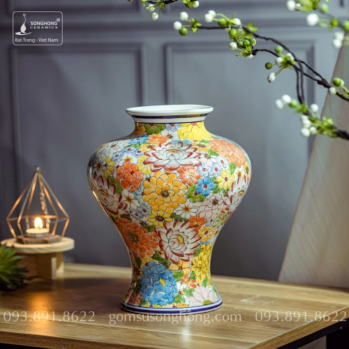 Bình Decor Phong Cách Indochine Tân Cổ Điển - Mẫu 5