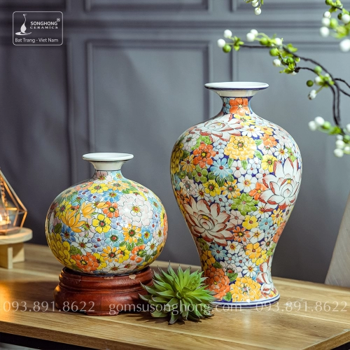 Bình Decor Phong Cách Indochine Tân Cổ Điển - Mẫu 6