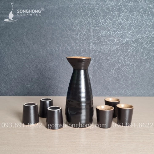 Bộ Bình Gốm Rượu Sake - Soju 350ml - SKMB04