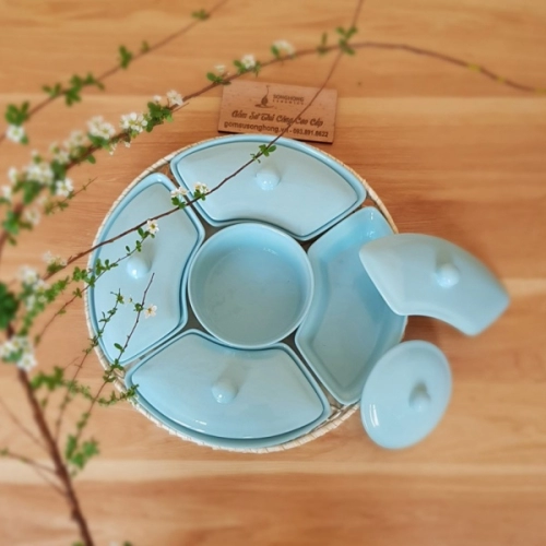 Khay Mứt Màu Xanh Non