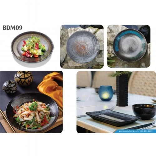 Bát Đĩa Men Đen Sần - BDM09