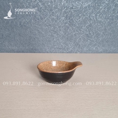Sauce Dish / Chén Sốt Gốm - SD18 Men Nâu Cát