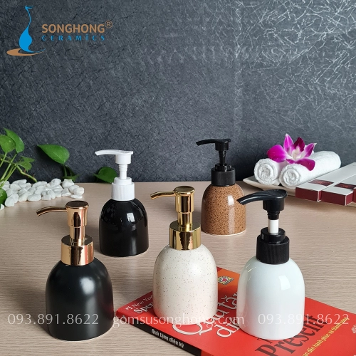 Bình Gốm Nhỏ Chiết Dung Dịch Có Vòi Nhấn 100ml - M1