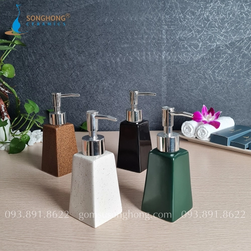 Bình Gốm Đựng Dầu Gội 180ml - M3