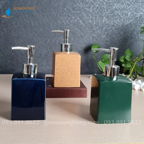 Bình Gốm Chiết Dầu Gội Sữa Tắm Cho Villa Cao Cấp 400ml - M11