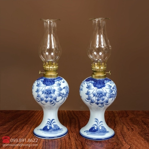 Đèn Thờ Tròn - Men Rong Cổ Truyền