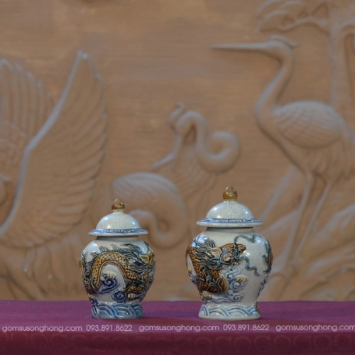 Chóe Thờ Men Rạn Đắp Nổi