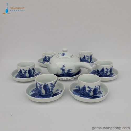 Bộ Trà (Ấm Chén) Vẽ Tay Truyền Thống - Mẫu 1
