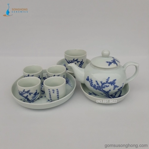 Bộ Trà (Ấm Chén) Vẽ Tay Truyền Thống - Mẫu 2