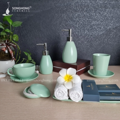 Bộ Phụ Kiện Amenities Buồng Phòng Resort Cao Cấp - Màu Xanh Mint
