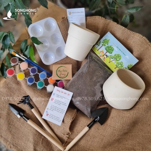 Set Vẽ Chậu Cây - DIY Pottery "Ươm Mầm Yêu Thương"