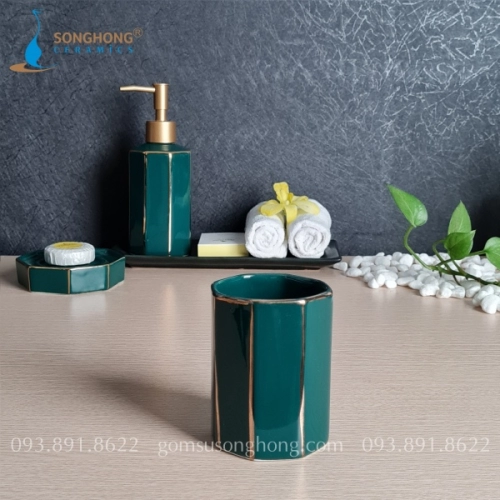 Cốc Đánh Răng M5 - Viền Vàng Kim